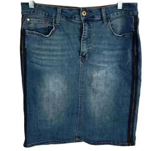 IT! Tatiana Women's Blue Denim Pencil Skirt Size‎ 14